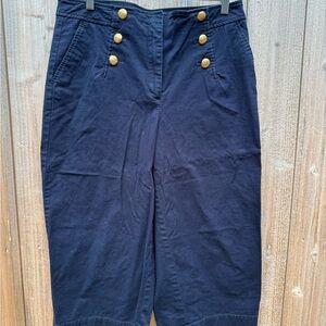 Talbots Blue and Gold Wide Leg crop pants